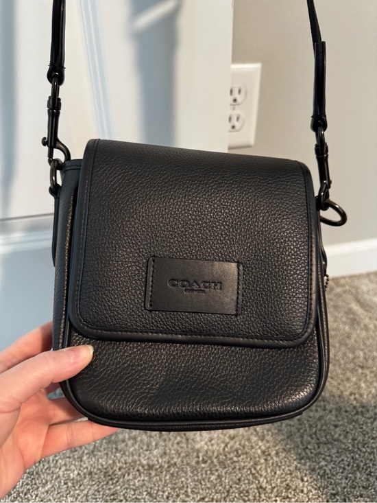Coach Handbags - Coach Black Pebbled Leather Small Flap Crossbody